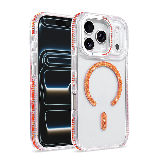 iPhone 17 Pro Kılıf M-safe Şarj Özellikli MNC Tera Silikon Kapak - Turuncu