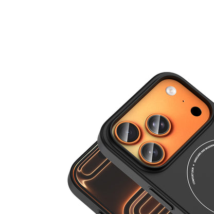 iPhone 17 Pro Max Kılıf M-Safe Şarj Özellikli Kamera Korumalı MNC Elio Sert PC Kapak - Açık Pembe