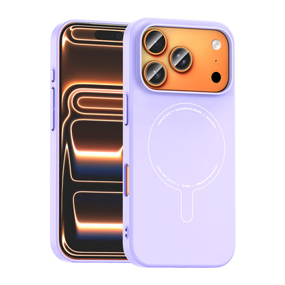 iPhone 17 Pro Max Kılıf M-Safe Şarj Özellikli Kamera Korumalı MNC Elio Sert PC Kapak - Lila