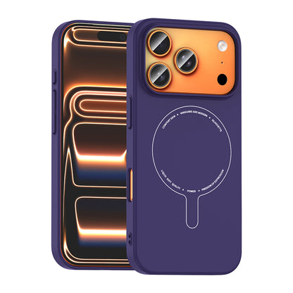 iPhone 17 Pro Max Kılıf M-Safe Şarj Özellikli Kamera Korumalı MNC Elio Sert PC Kapak - Derin Mor