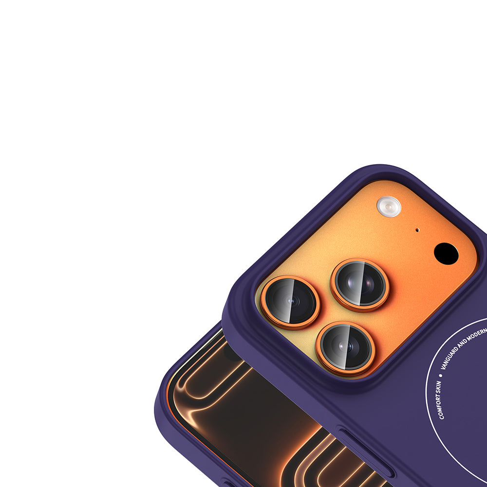 iPhone 17 Pro Max Kılıf M-Safe Şarj Özellikli Kamera Korumalı MNC Elio Sert PC Kapak - Derin Mor