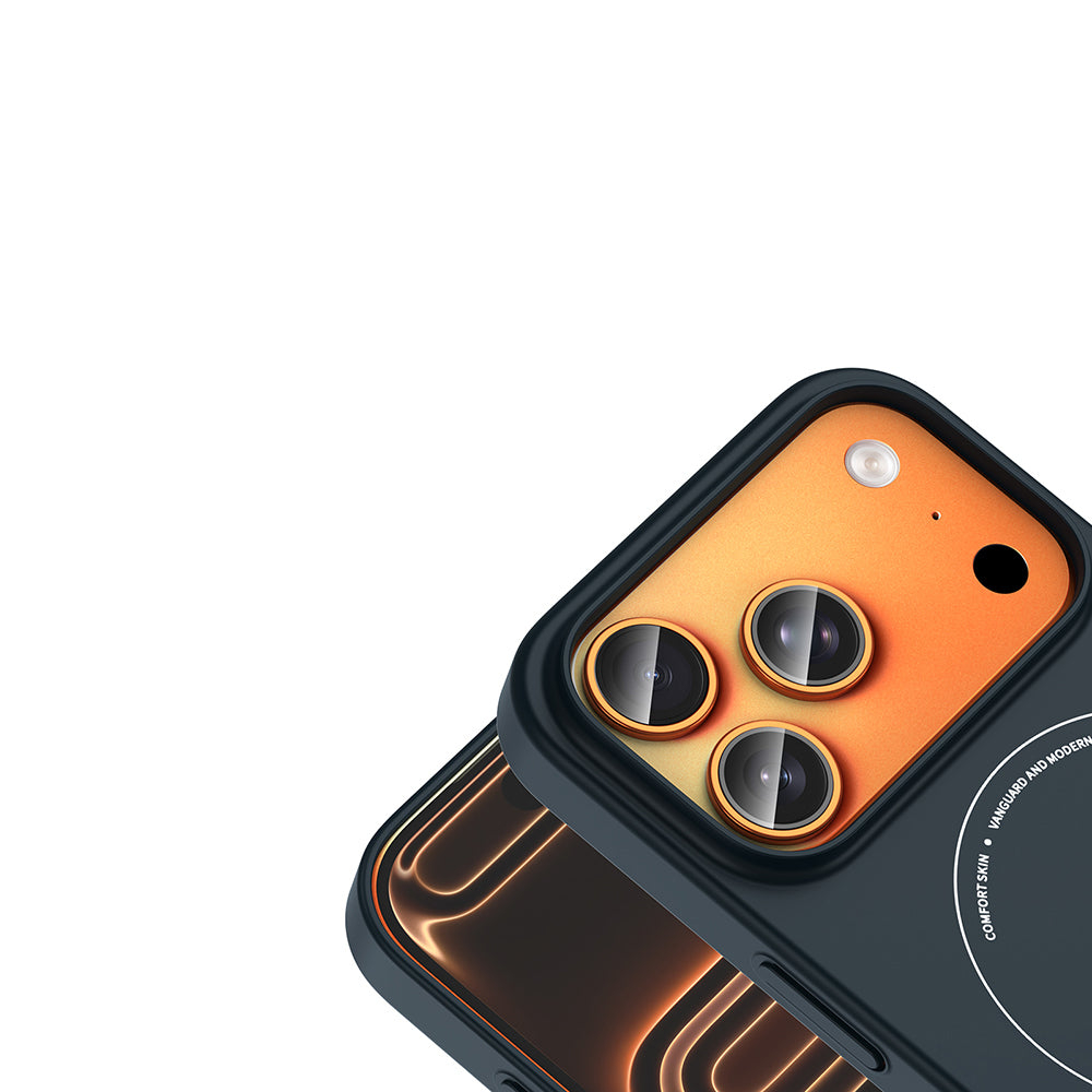 iPhone 17 Pro Max Kılıf M-Safe Şarj Özellikli Kamera Korumalı MNC Elio Sert PC Kapak - Lacivert