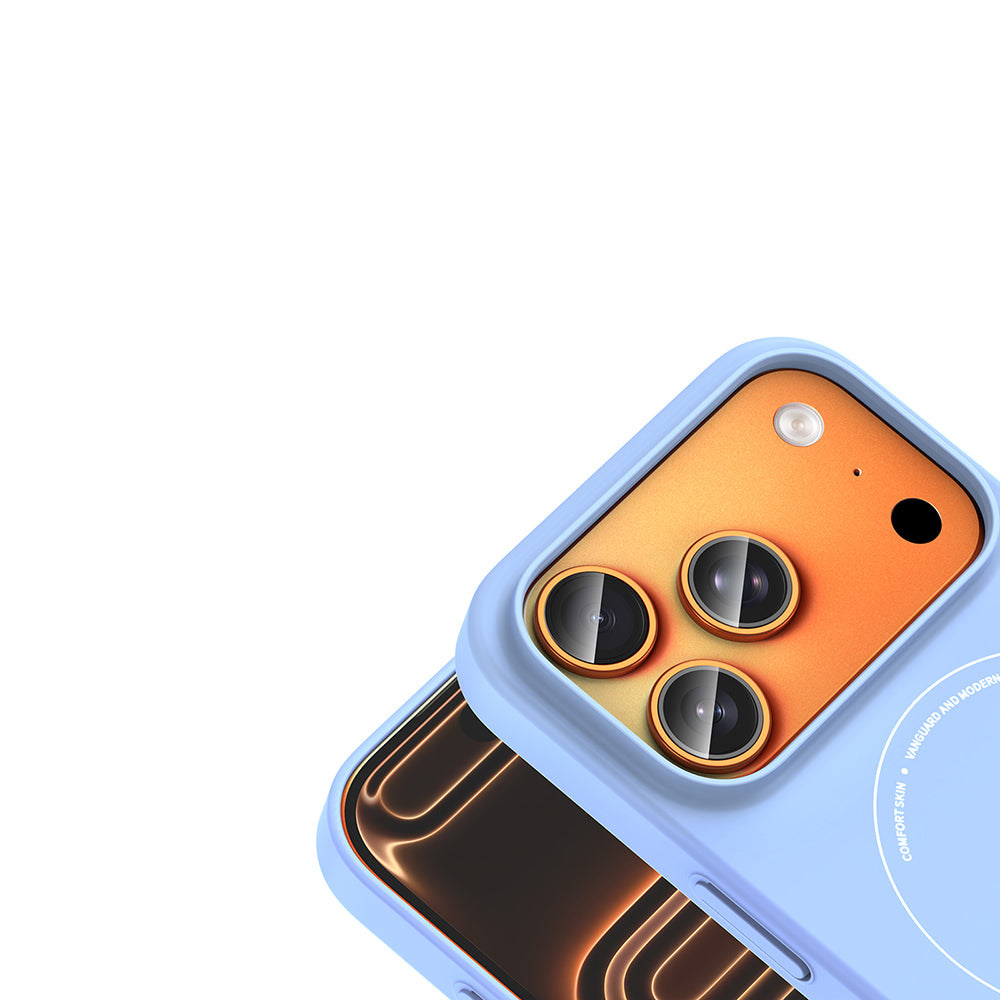 iPhone 17 Pro Max Kılıf M-Safe Şarj Özellikli Kamera Korumalı MNC Elio Sert PC Kapak - Açık Mavi