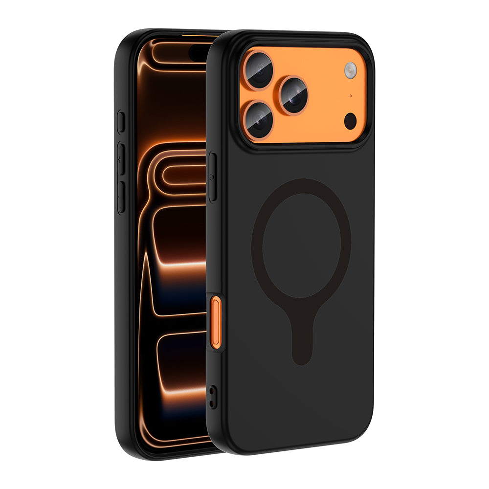 iPhone 17 Pro Max Kılıf M-Safe Şarj Özellikli MNC Aris Silikon Kapak - Siyah