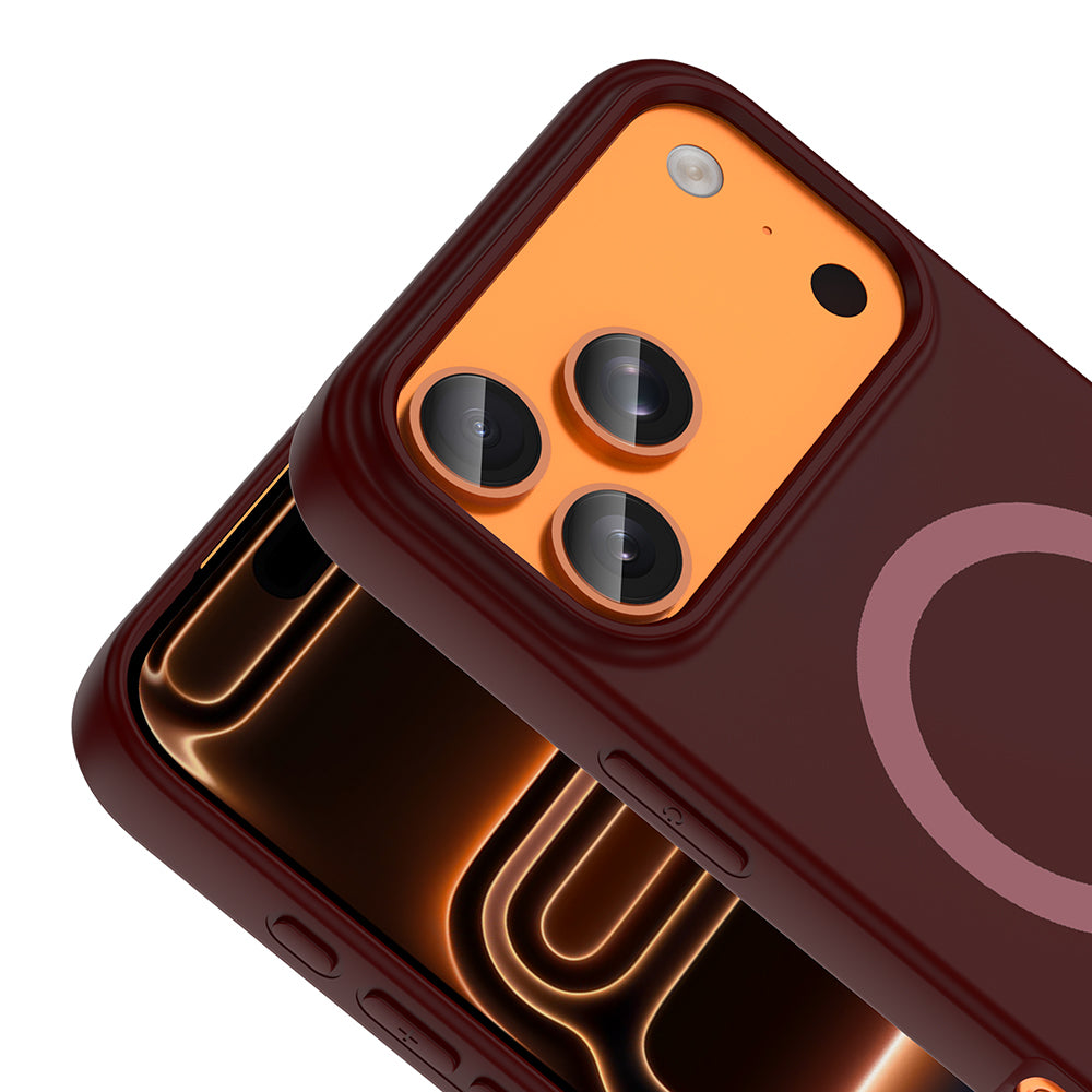 iPhone 17 Pro Max Kılıf M-Safe Şarj Özellikli MNC Aris Silikon Kapak - Mürdüm