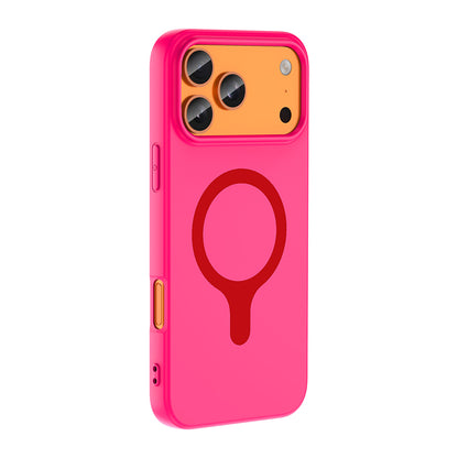 iPhone 17 Pro Max Kılıf M-Safe Şarj Özellikli MNC Aris Silikon Kapak - Koyu Pembe