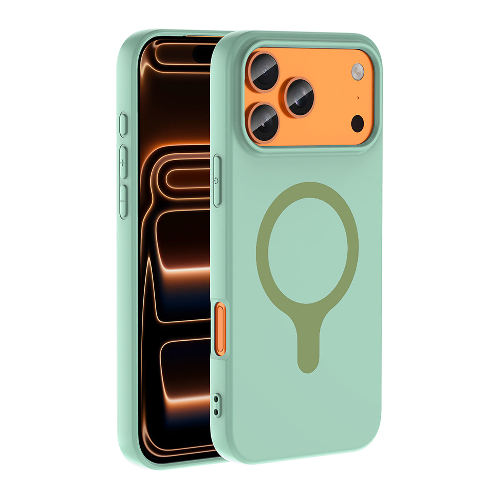 iPhone 17 Pro Max Kılıf M-Safe Şarj Özellikli MNC Aris Silikon Kapak - Turkuaz