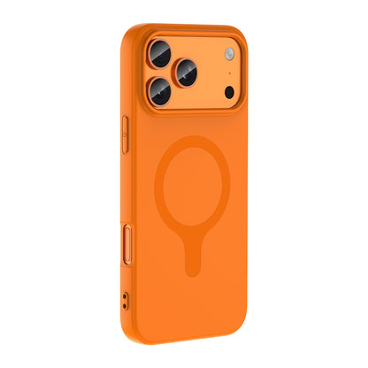 iPhone 17 Pro Max Kılıf M-Safe Şarj Özellikli MNC Aris Silikon Kapak - Turuncu