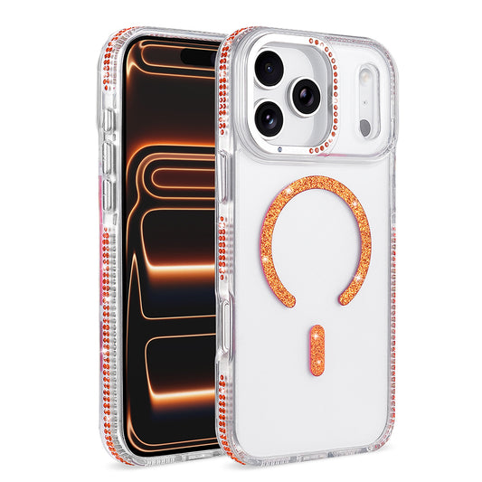 iPhone 17 Pro Max Kılıf M-safe Şarj Özellikli MNC Tera Silikon Kapak - Turuncu