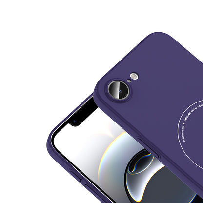 iPhone 17E Kılıf M-Safe Şarj Özellikli Kamera Korumalı MNC Elio Sert PC Kapak - Derin Mor