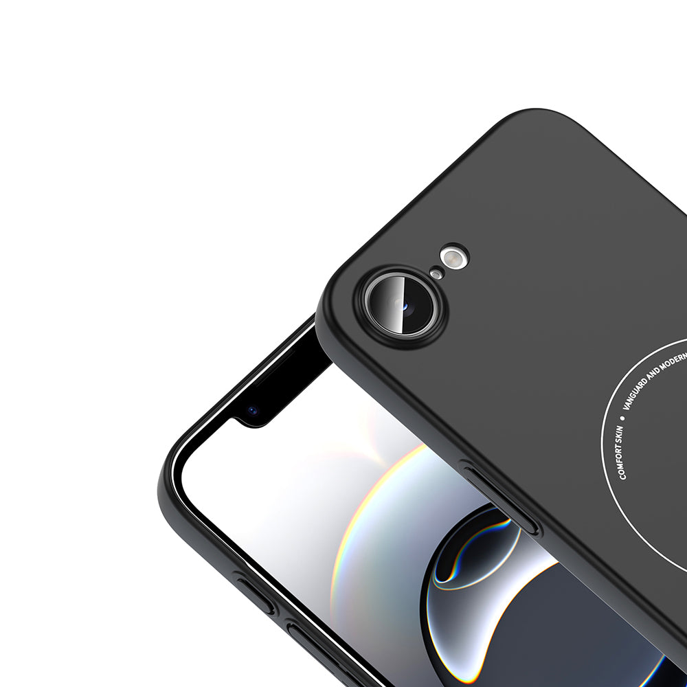 iPhone 17E Kılıf M-Safe Şarj Özellikli Kamera Korumalı MNC Elio Sert PC Kapak - Siyah