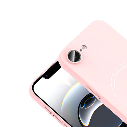 iPhone 17E Kılıf M-Safe Şarj Özellikli Kamera Korumalı MNC Elio Sert PC Kapak - Açık Pembe