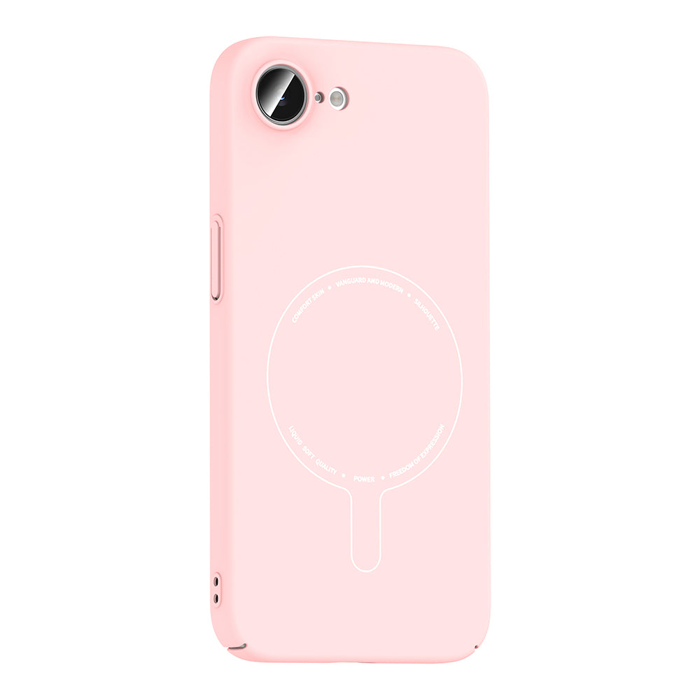 iPhone 17E Kılıf M-Safe Şarj Özellikli Kamera Korumalı MNC Elio Sert PC Kapak - Açık Pembe