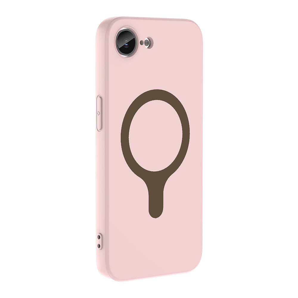 iPhone 17E Kılıf M-Safe Şarj Özellikli MNC Aris Silikon Kapak - Açık Pembe