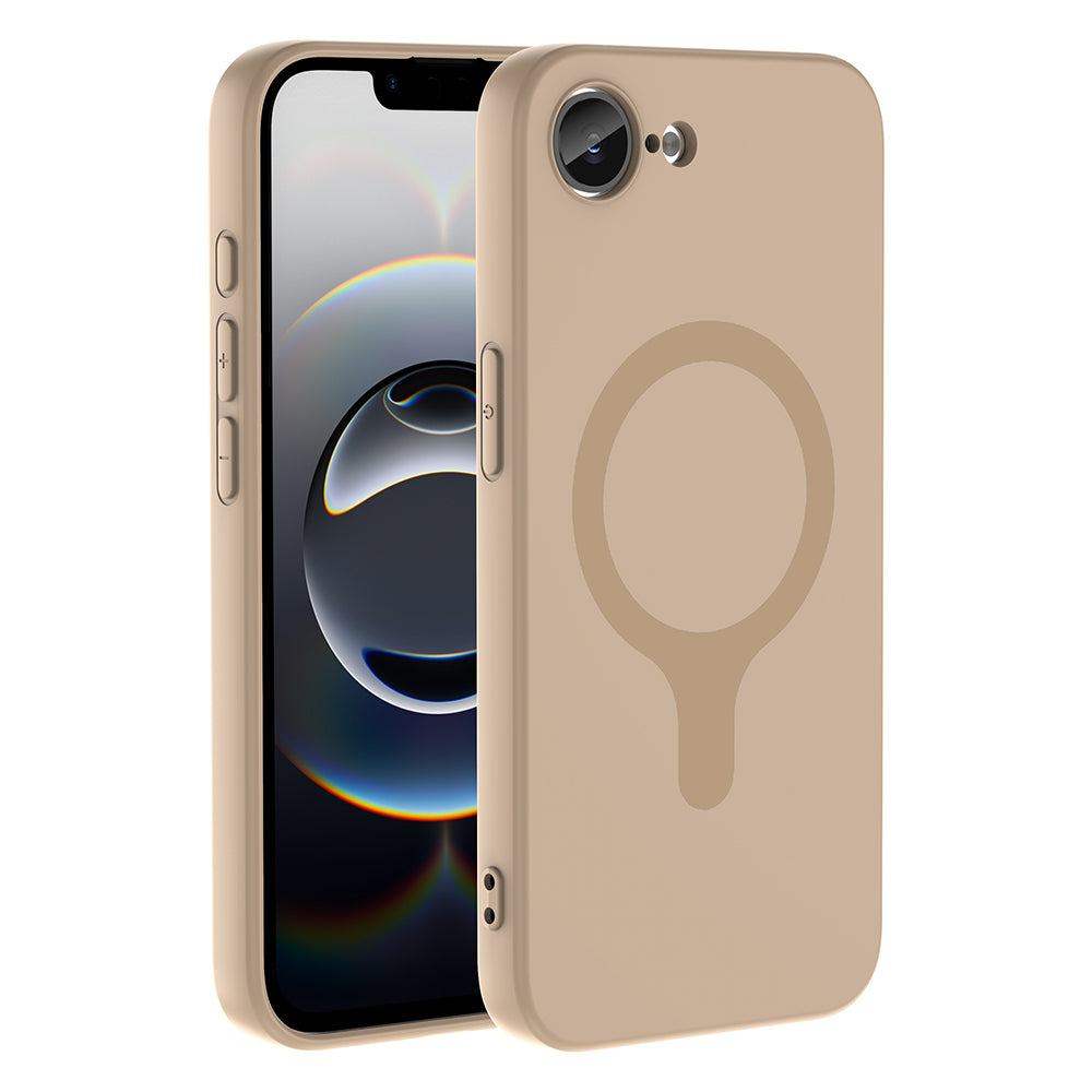 iPhone 17E Kılıf M-Safe Şarj Özellikli MNC Aris Silikon Kapak - Krem