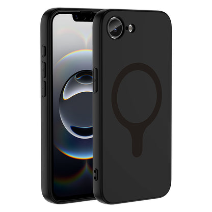iPhone 17E Kılıf M-Safe Şarj Özellikli MNC Aris Silikon Kapak - Siyah