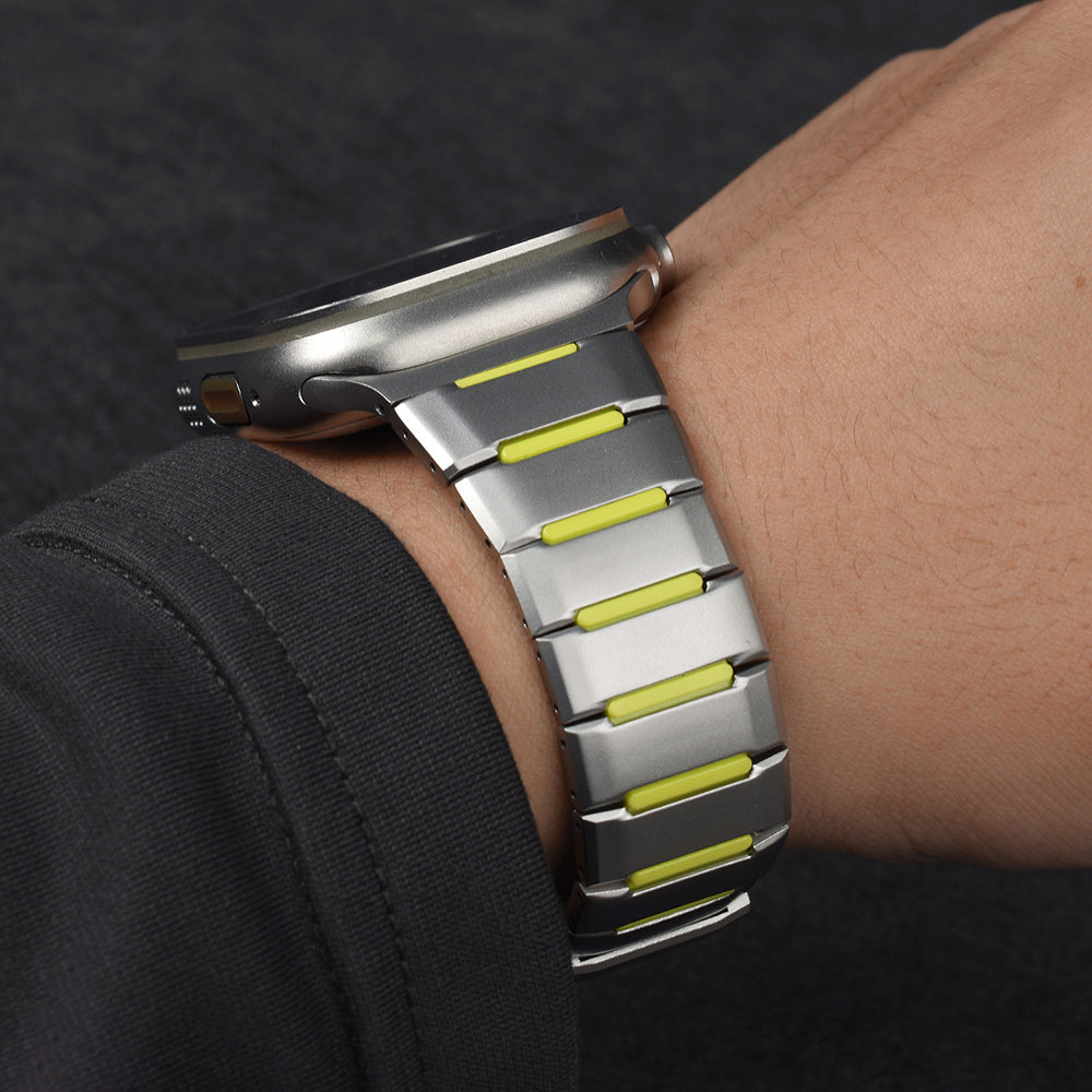 Watch 10 46mm MNC KRD-155 Metal Silikon Kordon - Siyah-Turuncu