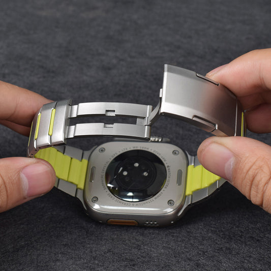 Watch 42mm MNC KRD-155 Metal Silikon Kordon - Titanyum-Turuncu