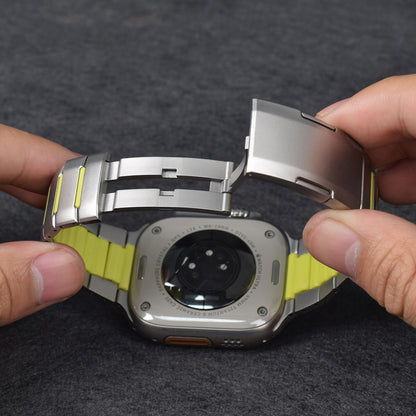 Watch 7 45mm MNC KRD-155 Metal Silikon Kordon - Titanyum-Turuncu
