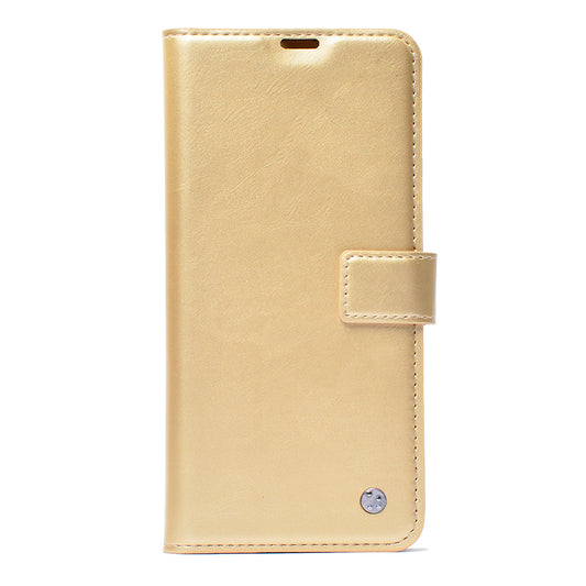 Galaxy S26 Kılıf MNC Kar Deluxe Kapaklı Kılıf - Gold