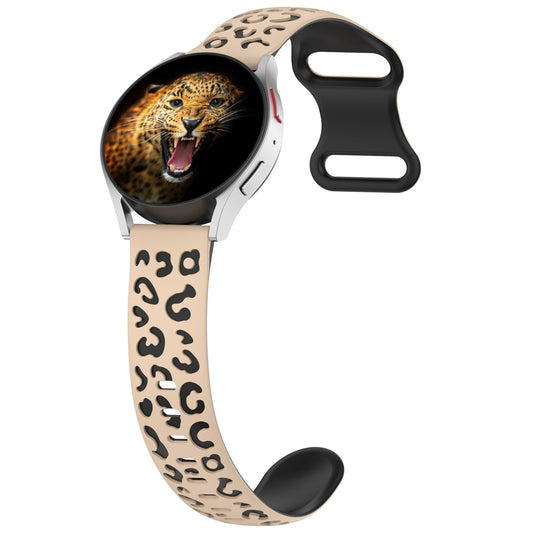 Galaxy Watch 42mm MNC KRD-140 20mm Silikon Kordon Strap Kayış - Bej-Siyah