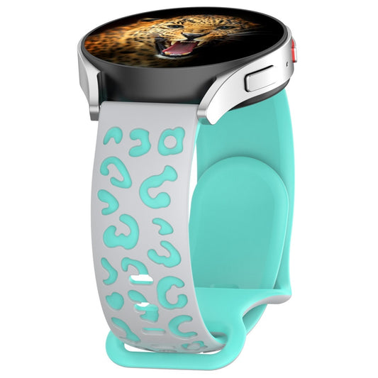 Galaxy Watch 42mm MNC KRD-140 20mm Silikon Kordon Strap Kayış - Gri-Yeşil