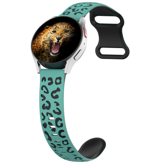 Galaxy Watch Active 2 40mm MNC KRD-140 20mm Silikon Kordon Strap Kayış - Yeşil-Siyah