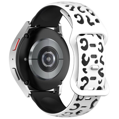 Galaxy Watch Active 2 44mm MNC KRD-140 20mm Silikon Kordon Strap Kayış - Beyaz-Siyah