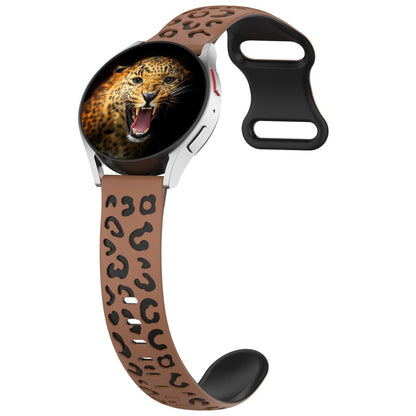 Galaxy Watch Active 2 44mm MNC KRD-140 20mm Silikon Kordon Strap Kayış - Kahverengi-Siyah