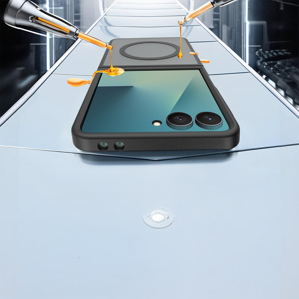 Galaxy Z Flip 7 Kılıf M-Safe Şarj Özellikli Kamera Korumalı MNC Lunex Kapak - Siyah