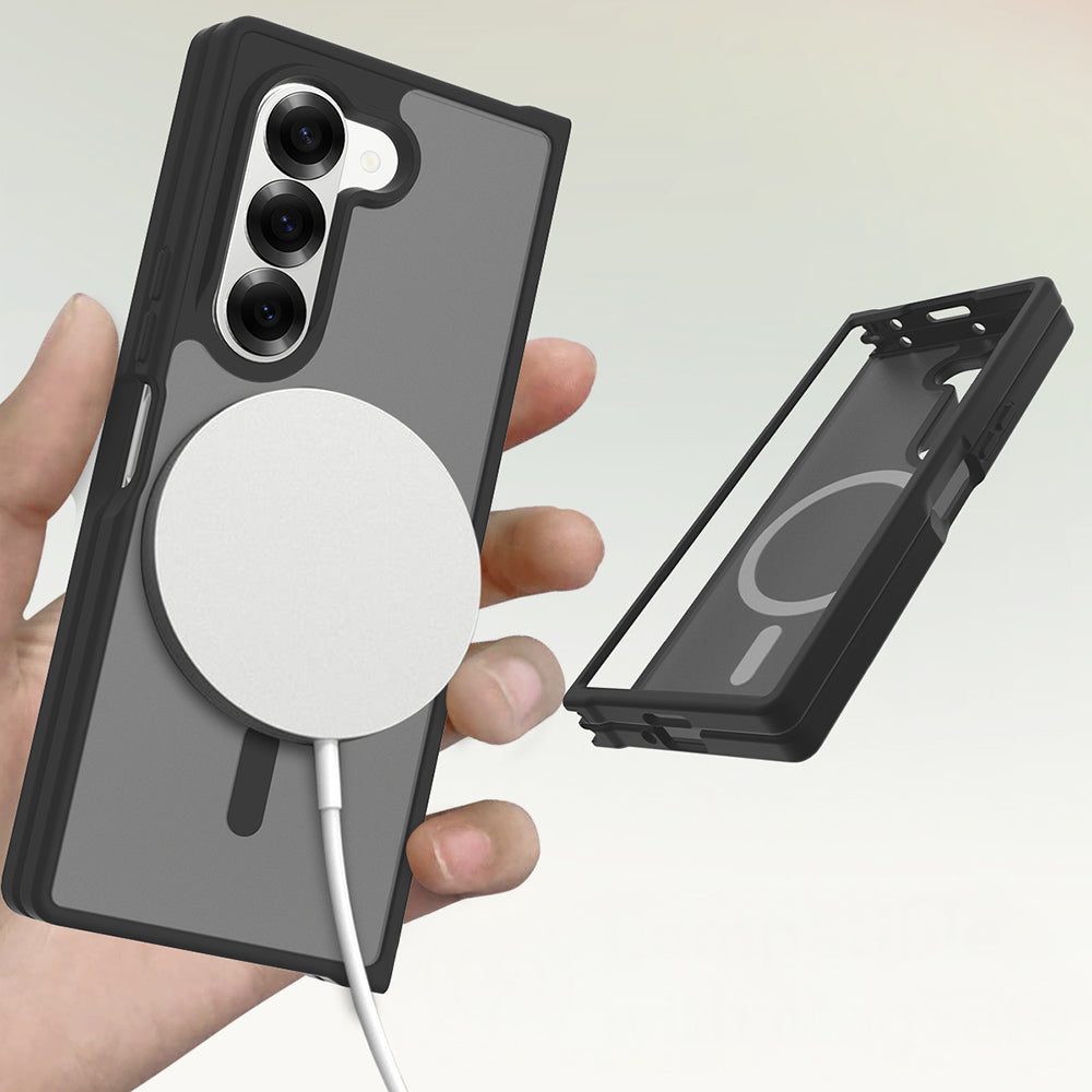Galaxy Z Fold 6 Kılıf M-Safe Şarj Özellikli Kamera Korumalı MNC Lunex Kapak - Siyah