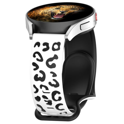 Gear S2 MNC KRD-140 20mm Silikon Kordon Strap Kayış - Beyaz-Siyah