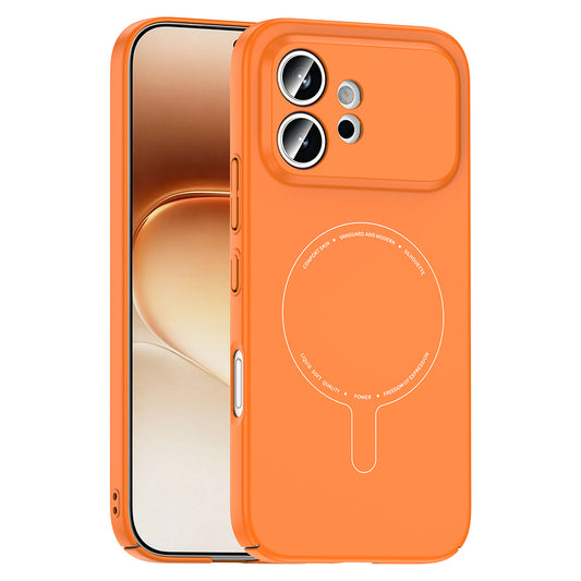 Honor 600 5G Kılıf M-Safe Şarj Özellikli Kamera Korumalı MNC Elio Sert PC Kapak - Turuncu