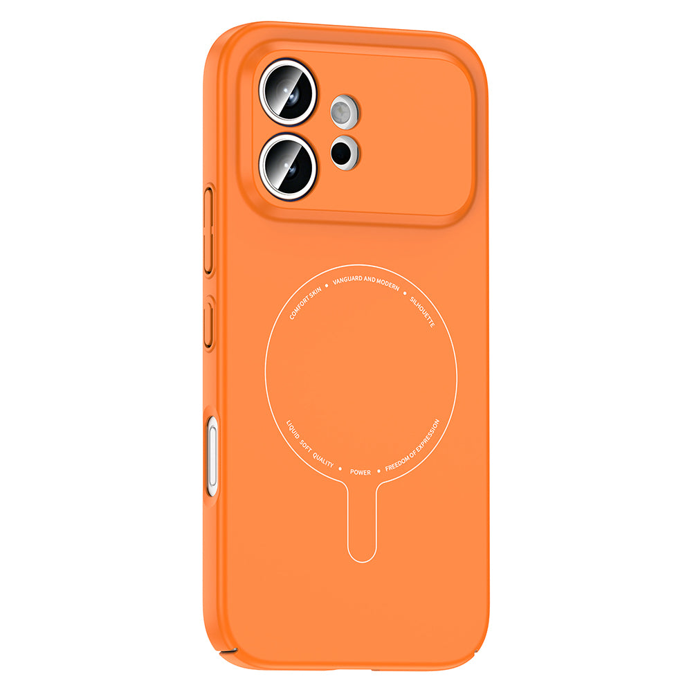 Honor 600 5G Kılıf M-Safe Şarj Özellikli Kamera Korumalı MNC Elio Sert PC Kapak - Turuncu