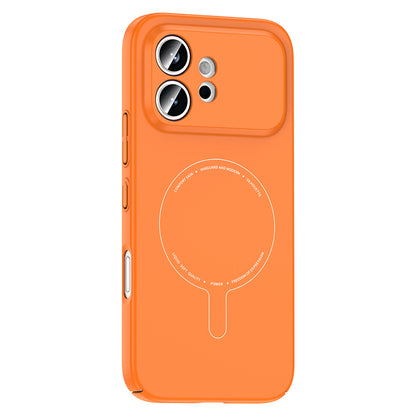 Honor 600 5G Kılıf M-Safe Şarj Özellikli Kamera Korumalı MNC Elio Sert PC Kapak - Turuncu