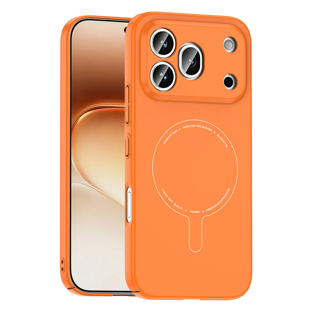 Honor 600 Pro 5G Kılıf M-Safe Şarj Özellikli Kamera Korumalı MNC Elio Sert PC Kapak - Turuncu