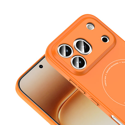 Honor 600 Pro 5G Kılıf M-Safe Şarj Özellikli Kamera Korumalı MNC Elio Sert PC Kapak - Turuncu