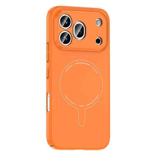 Honor 600 Pro 5G Kılıf M-Safe Şarj Özellikli Kamera Korumalı MNC Elio Sert PC Kapak - Turuncu