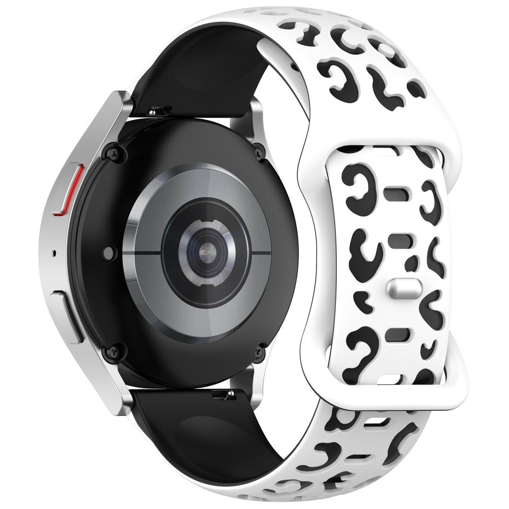 Huawei GT2 42mm MNC KRD-140 20mm Silikon Kordon Strap Kayış - Beyaz-Siyah