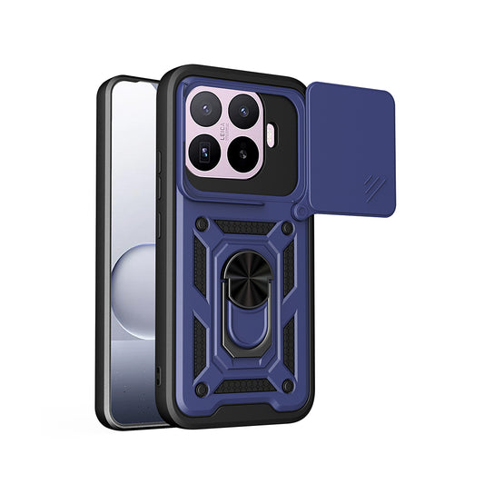 17T Pro Kılıf Magnetik Standlı Kamera Korumalı MNC Sürgülü Vega Kapak - Mavi