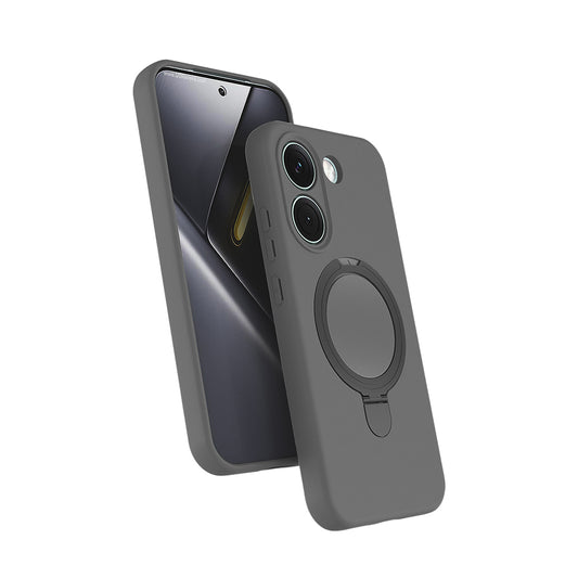 Poco X8 Pro Kılıf M-safe Şarj Özellikli Standlı MNC Samara Kapak - Titanyum-Gri