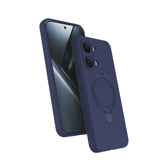 Poco X8 Pro Max Kılıf M-safe Şarj Özellikli Standlı MNC Samara Kapak - Lacivert