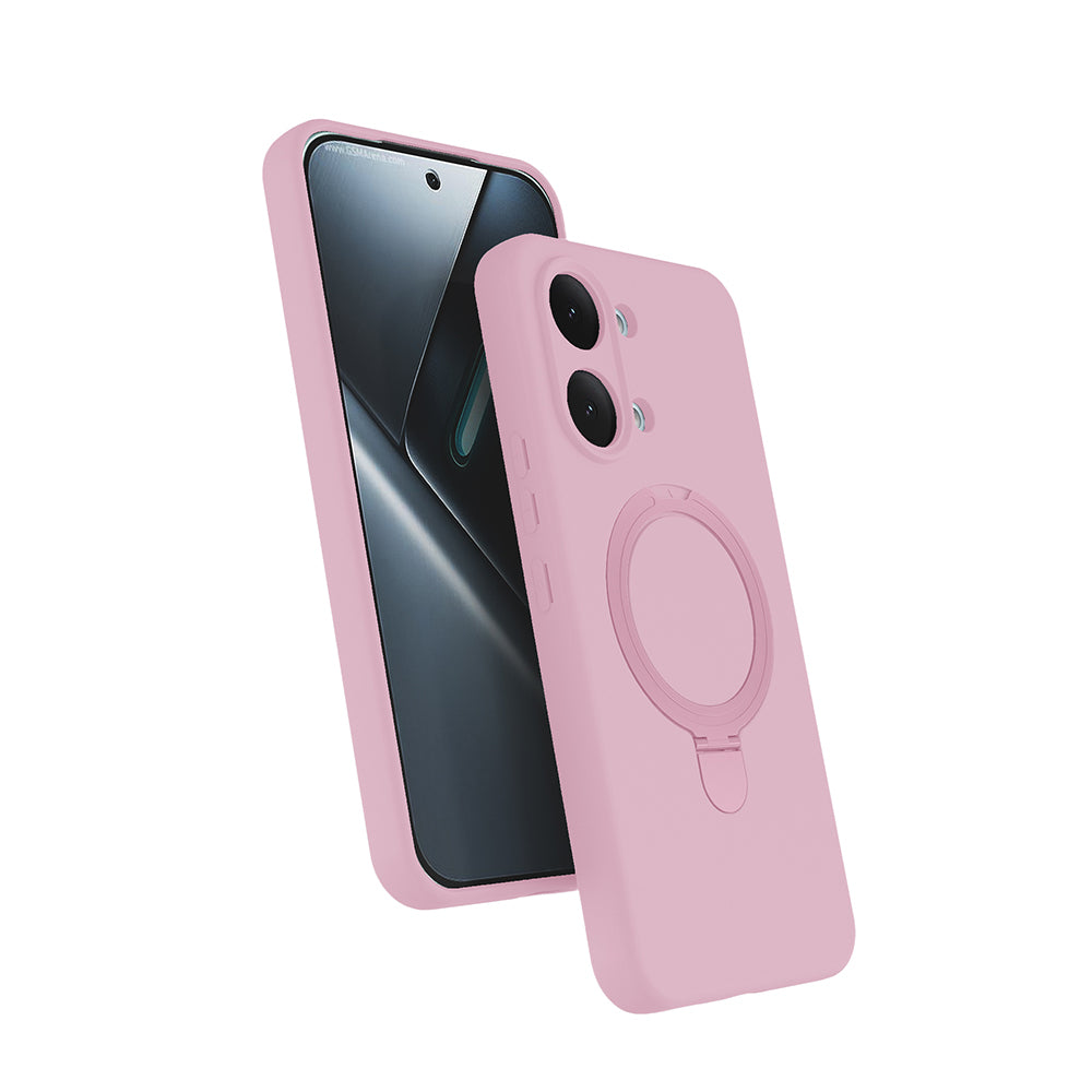 Poco X8 Pro Max Kılıf M-safe Şarj Özellikli Standlı MNC Samara Kapak - Pembe