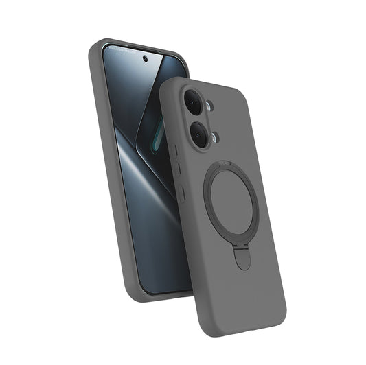 Poco X8 Pro Max Kılıf M-safe Şarj Özellikli Standlı MNC Samara Kapak - Titanyum-Gri